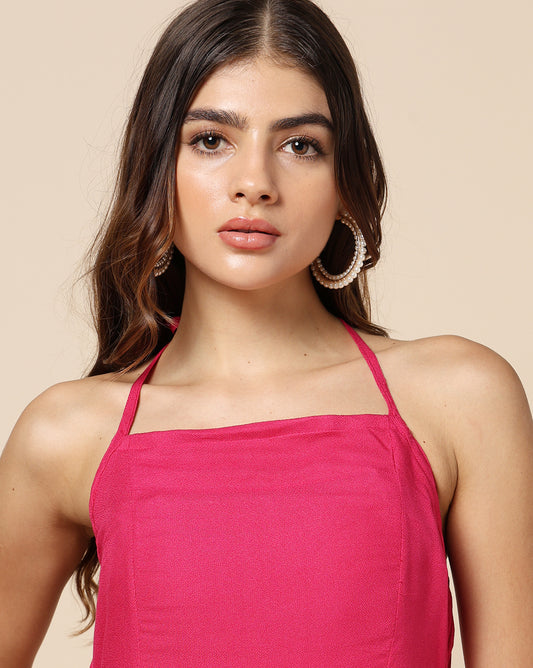 Dyed Spaghetti Dress Poppy Pink