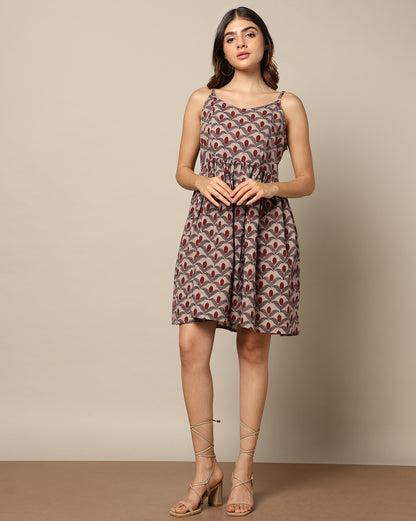 Hand Block Print Spaghetti Dress