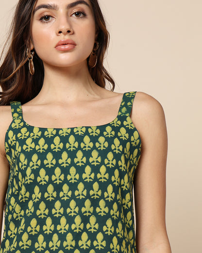 Natural Dyed Hand Block Printed Short Dress
