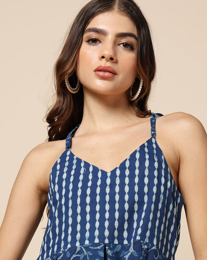 Indigo Dyed Dabu Hand Block Printed Top