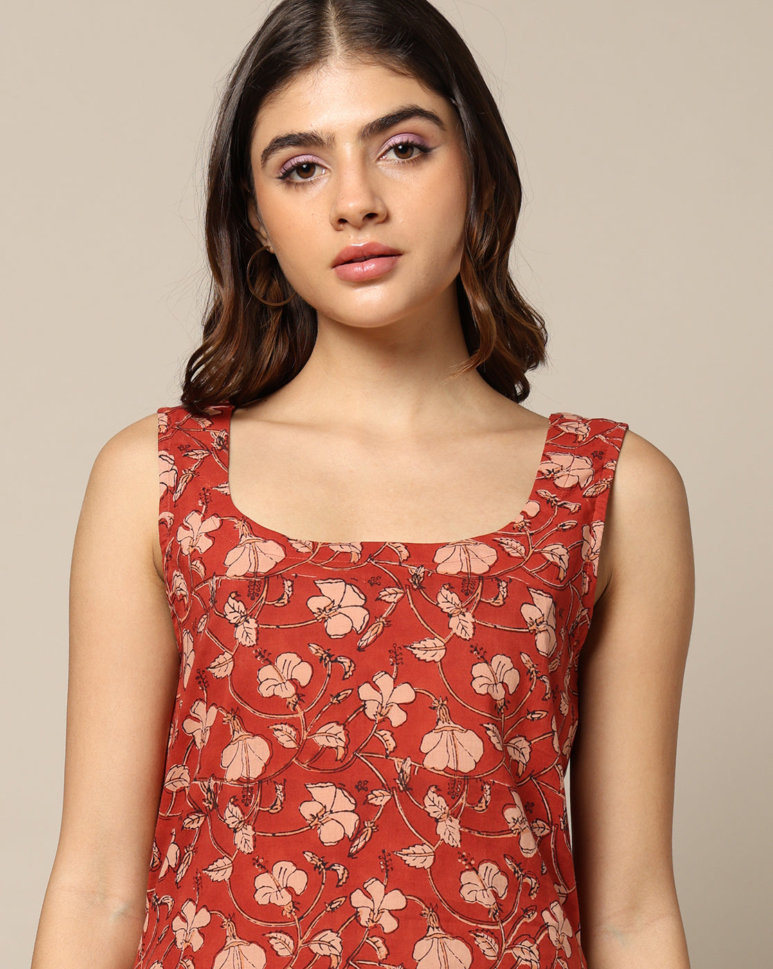Hand Block Printed A Line Short Dress