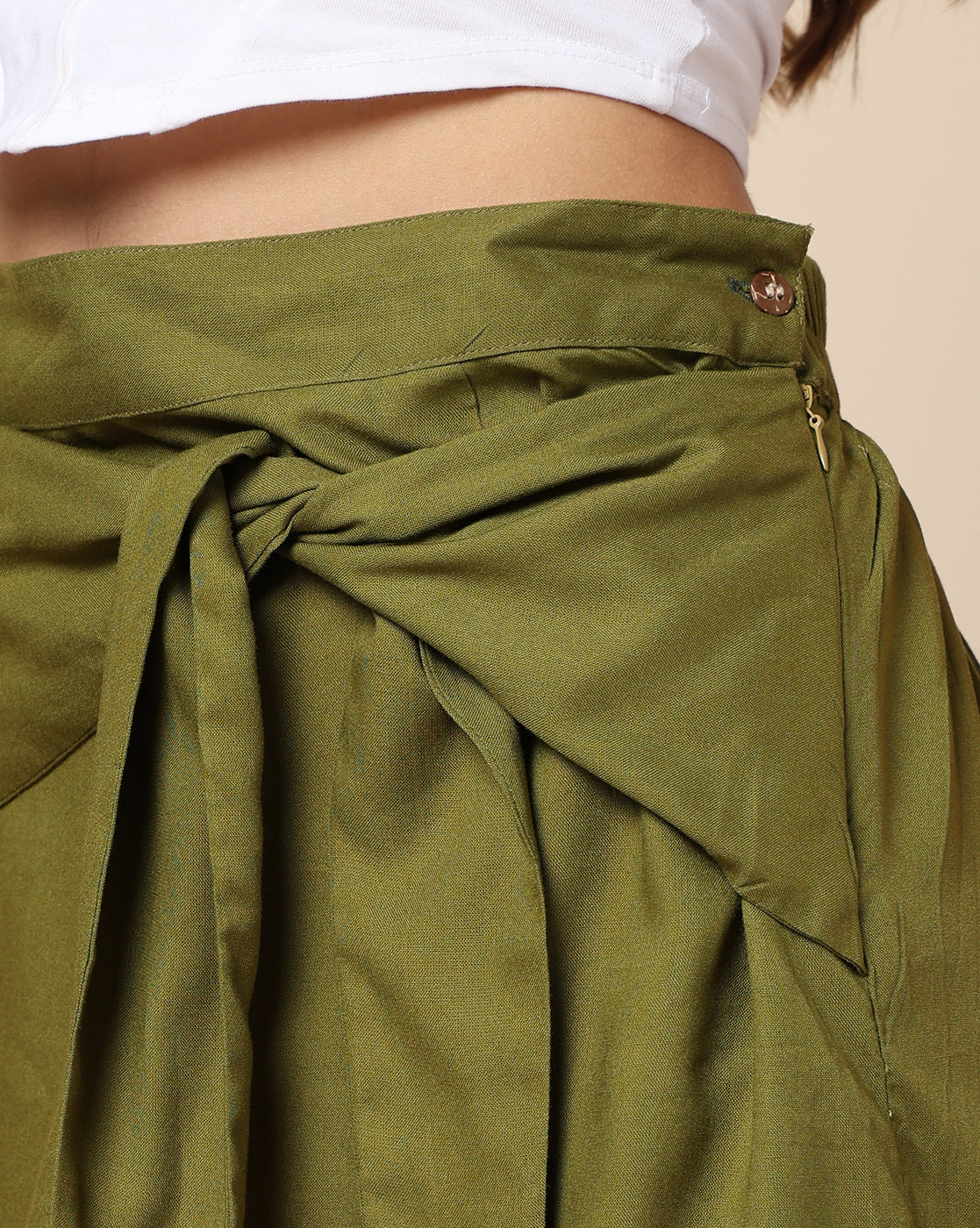 Mehandi Dyed Cotton Moss Skirt