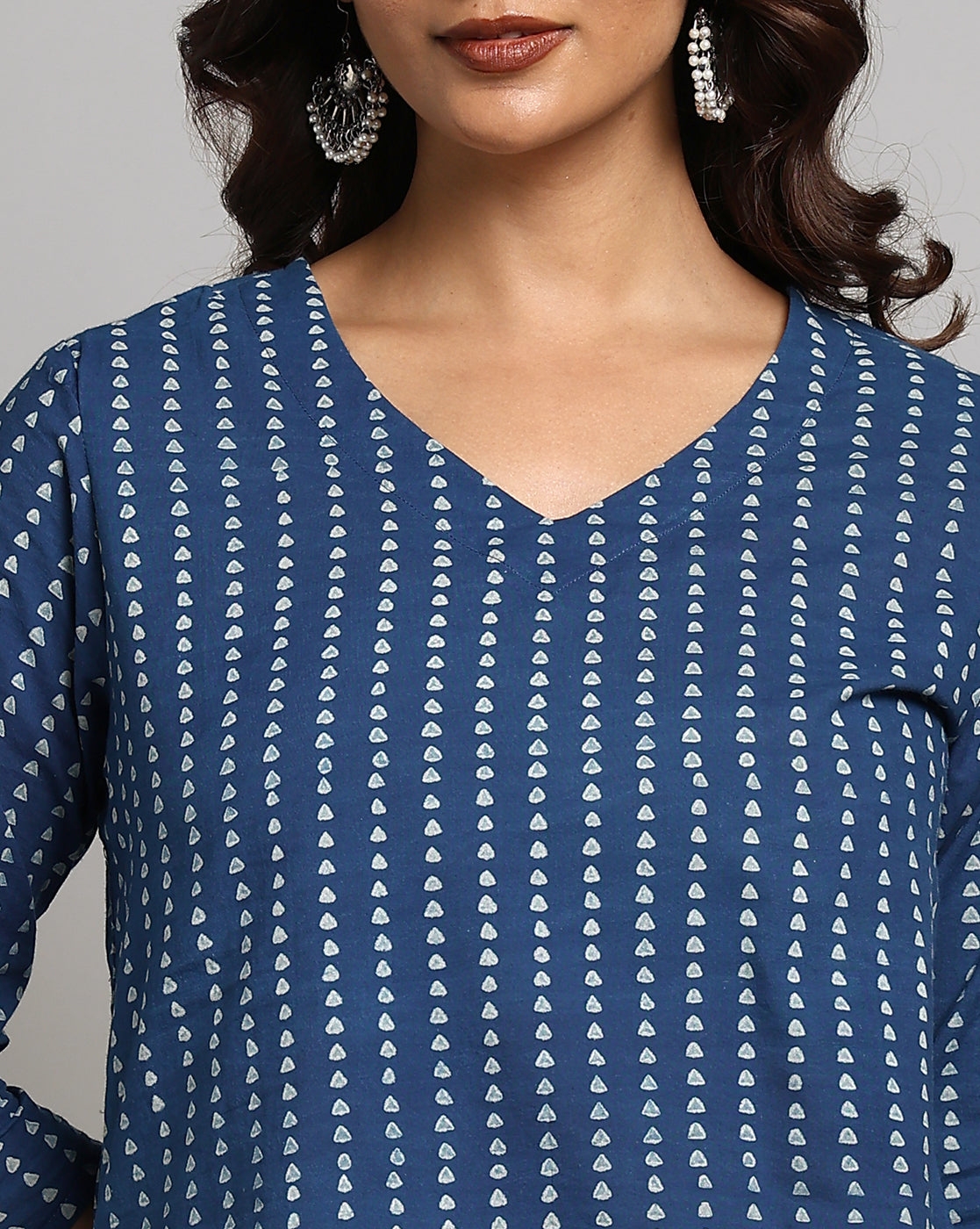 Indigo Dyed and Dabu Printed Top