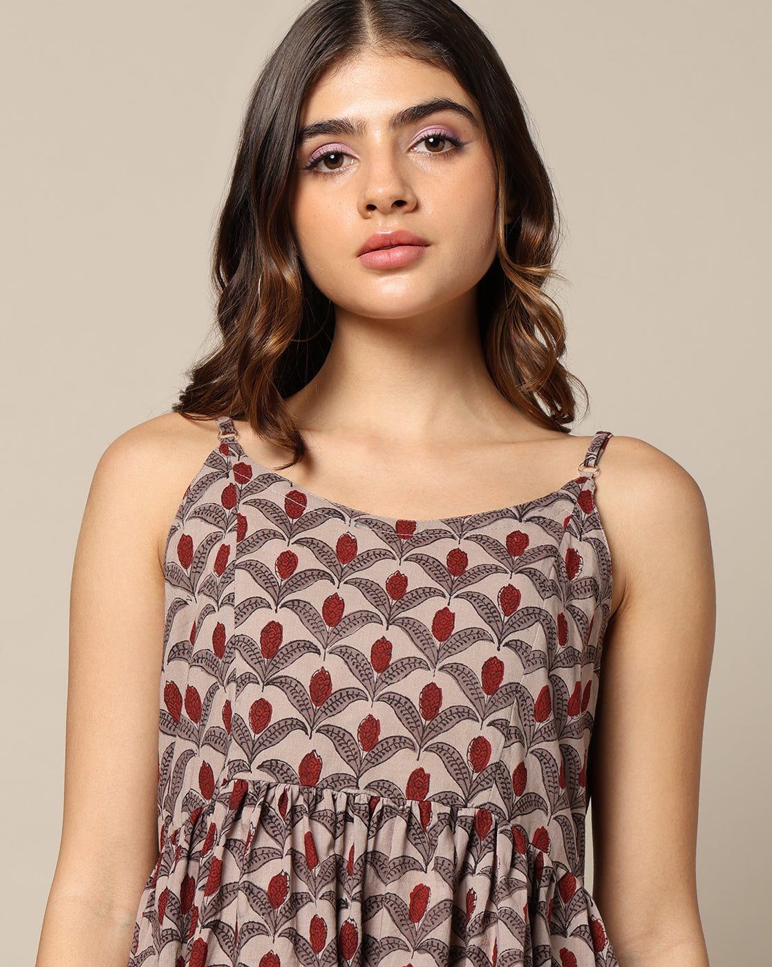 Hand Block Print Spaghetti Dress