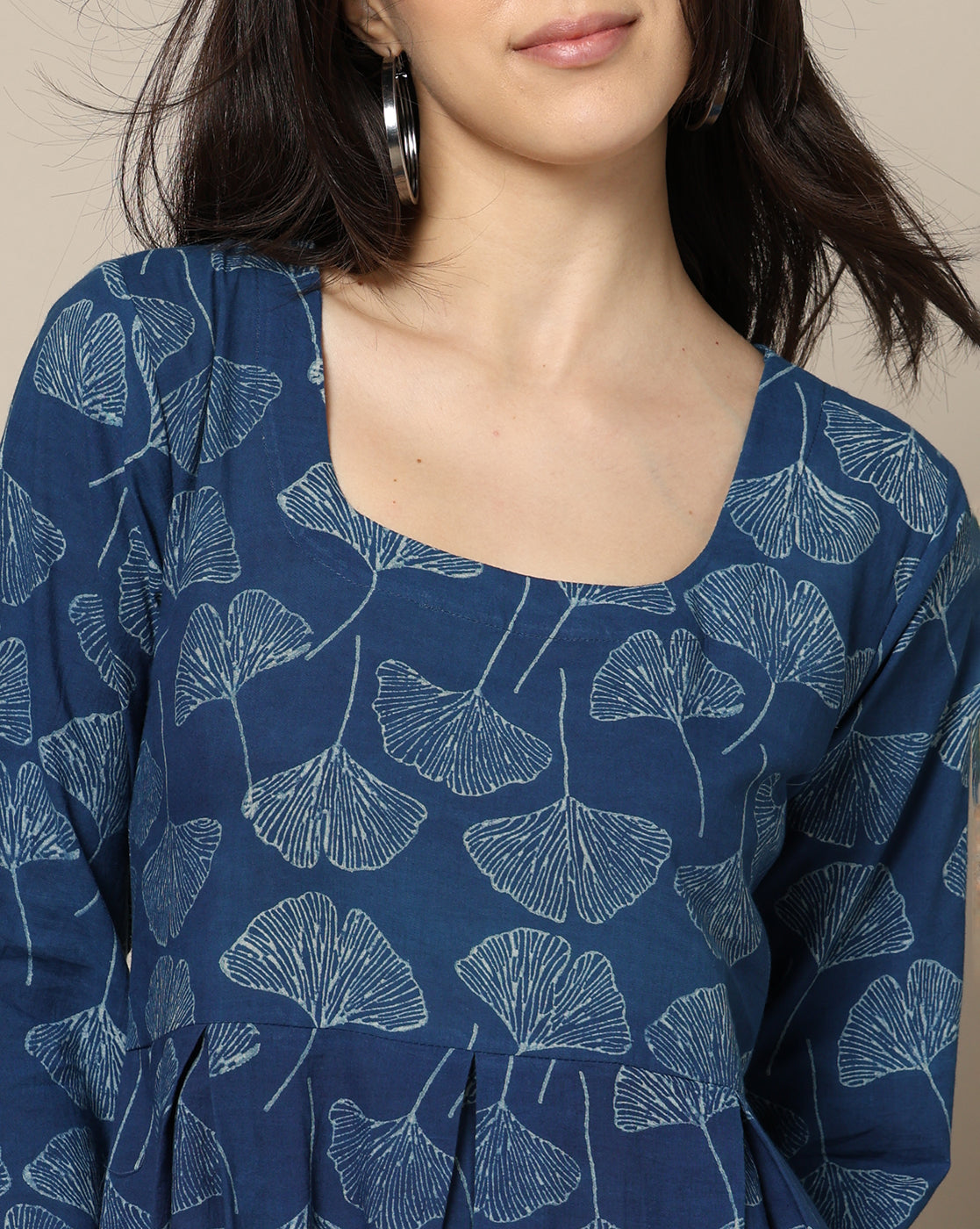Indigo Dyed Dabu Hand Block Printed Long Dress