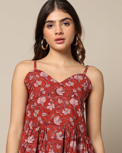 Natural Dyed Hand Block Printed Short Dress (Skater or Spaghetti)
