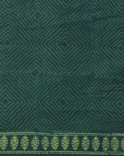 Natural Indigo Dyed Dabu Hand Block Printed Cotton Saree