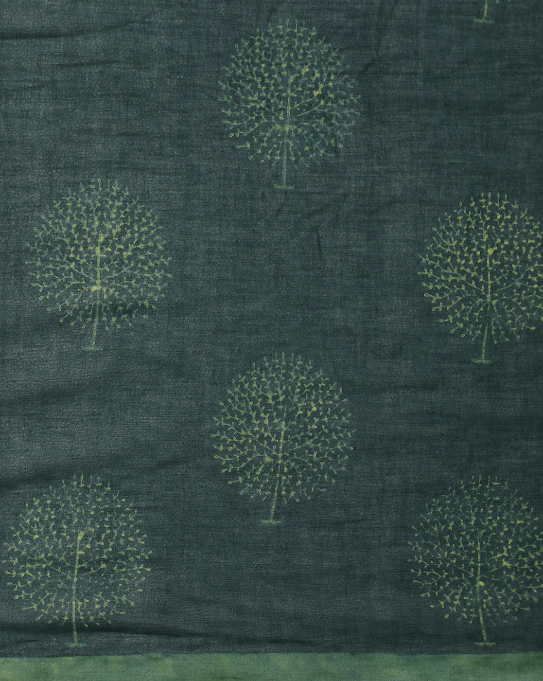 Natural Indigo Dyed Dabu Hand Block Printed Cotton Saree