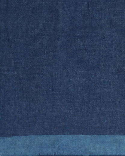 Natural Indigo Dyed Dabu Hand Block Printed Cotton Saree
