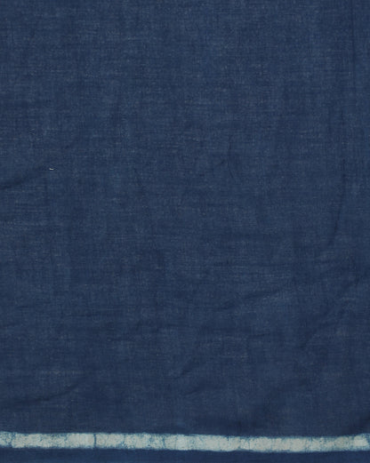 Natural Indigo Dyed Dabu Hand Block Printed Cotton Saree