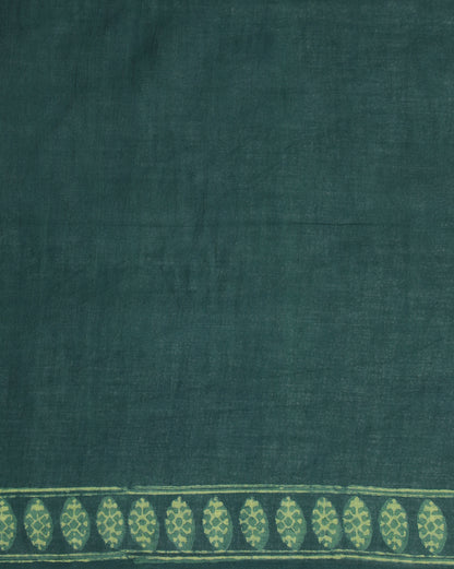 Natural Indigo Dyed Dabu Hand Block Printed Cotton Saree
