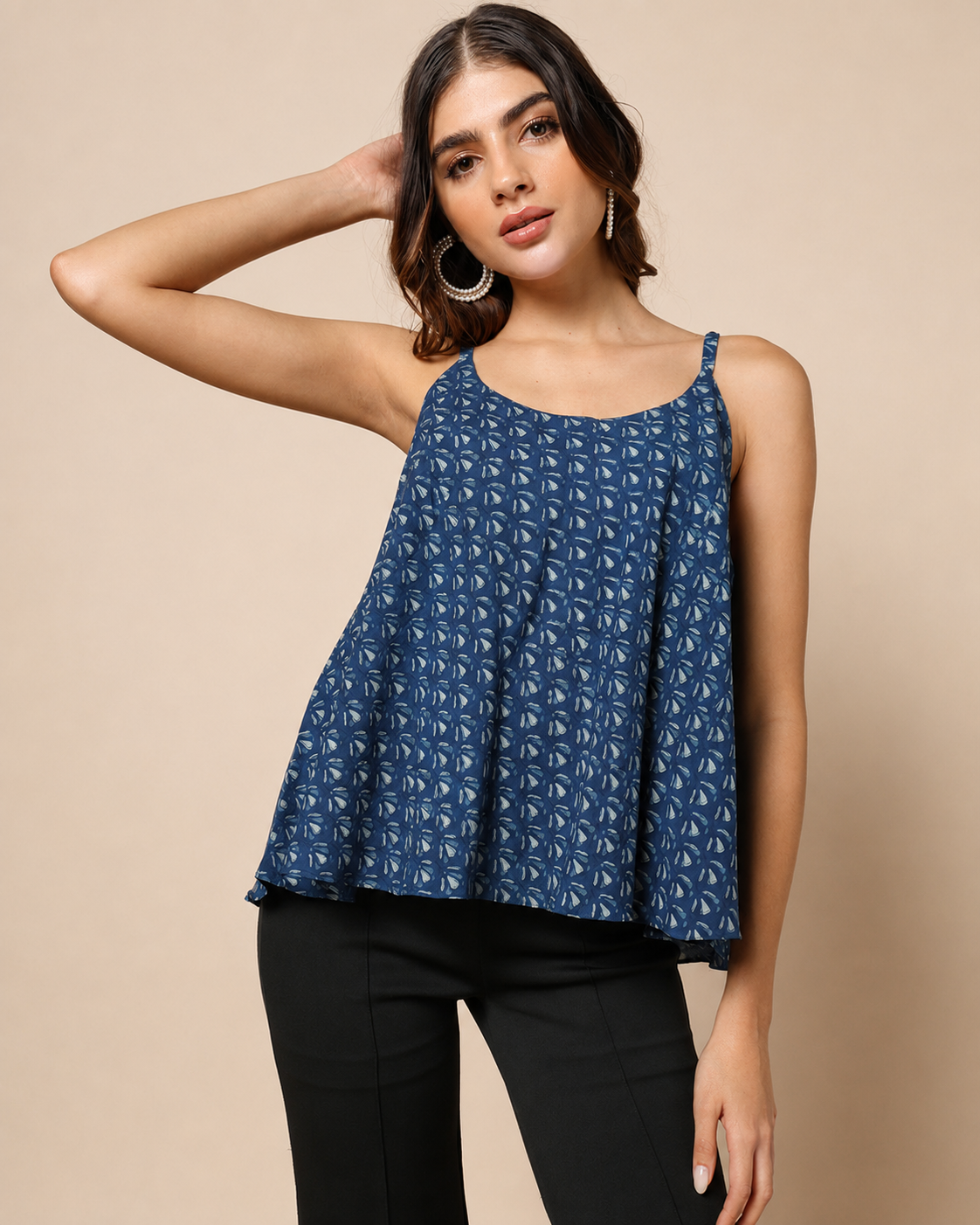 Indigo Dyed Dabu Hand Block Printed Top
