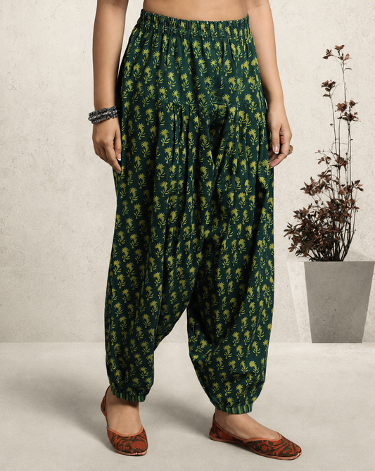 Indigo Nashpal Dyed Dabu Printed Salwar