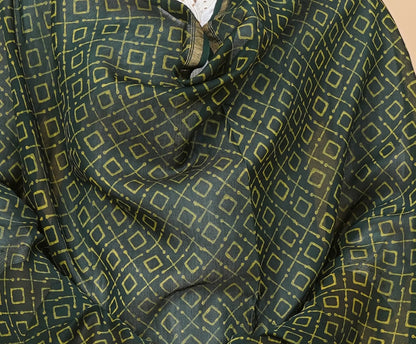 Indigo Nashpal Dyed Dabu Printed Chanderi Kurta Set