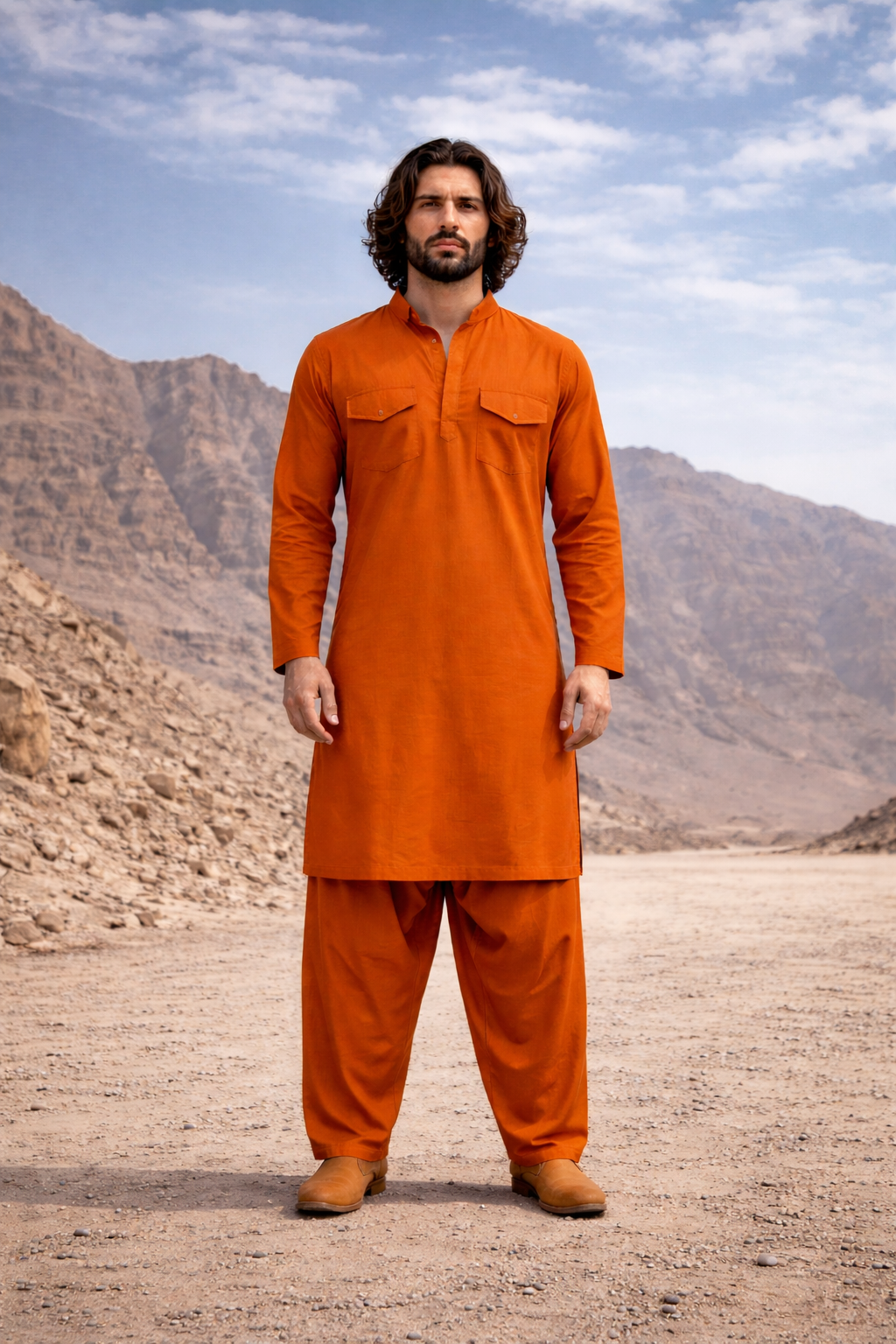 Dhurandhar Inspired Mauve Pathani Kurta Set