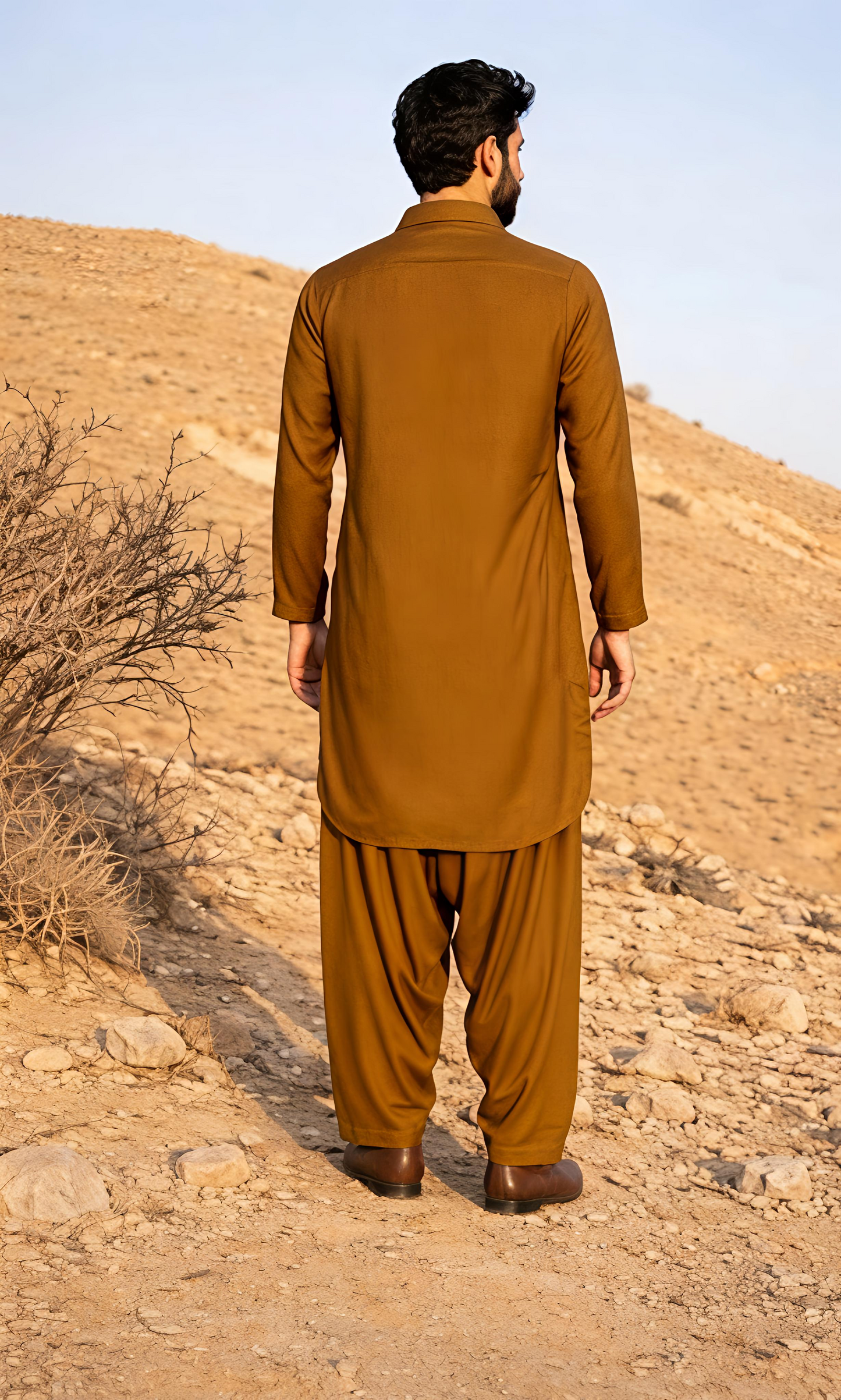 Dhurandhar Inspired Brown Pathani Kurta Set