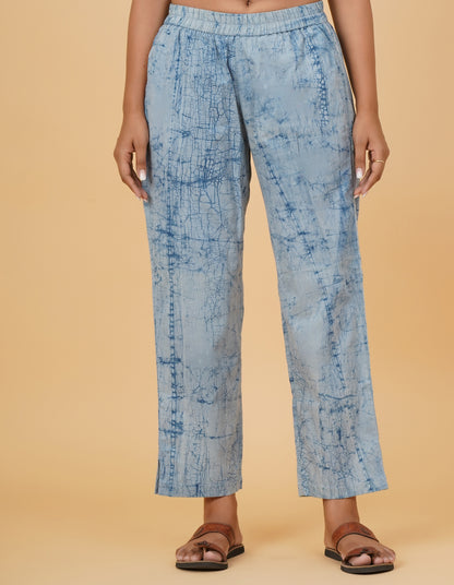 Indigo Dyed Dabu Printed Cotton Pant