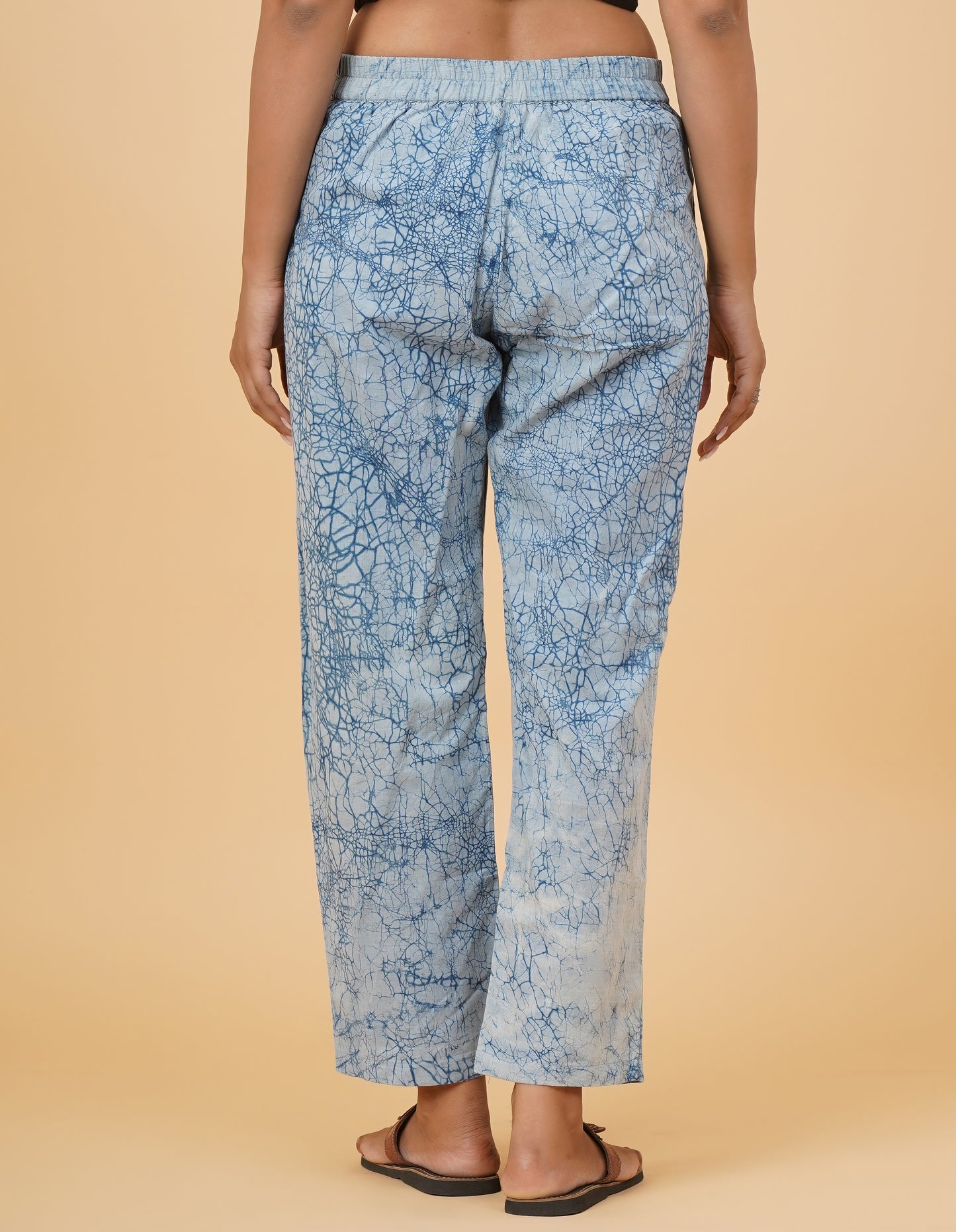 Indigo Dyed Dabu Printed Chanderi Kurta Set