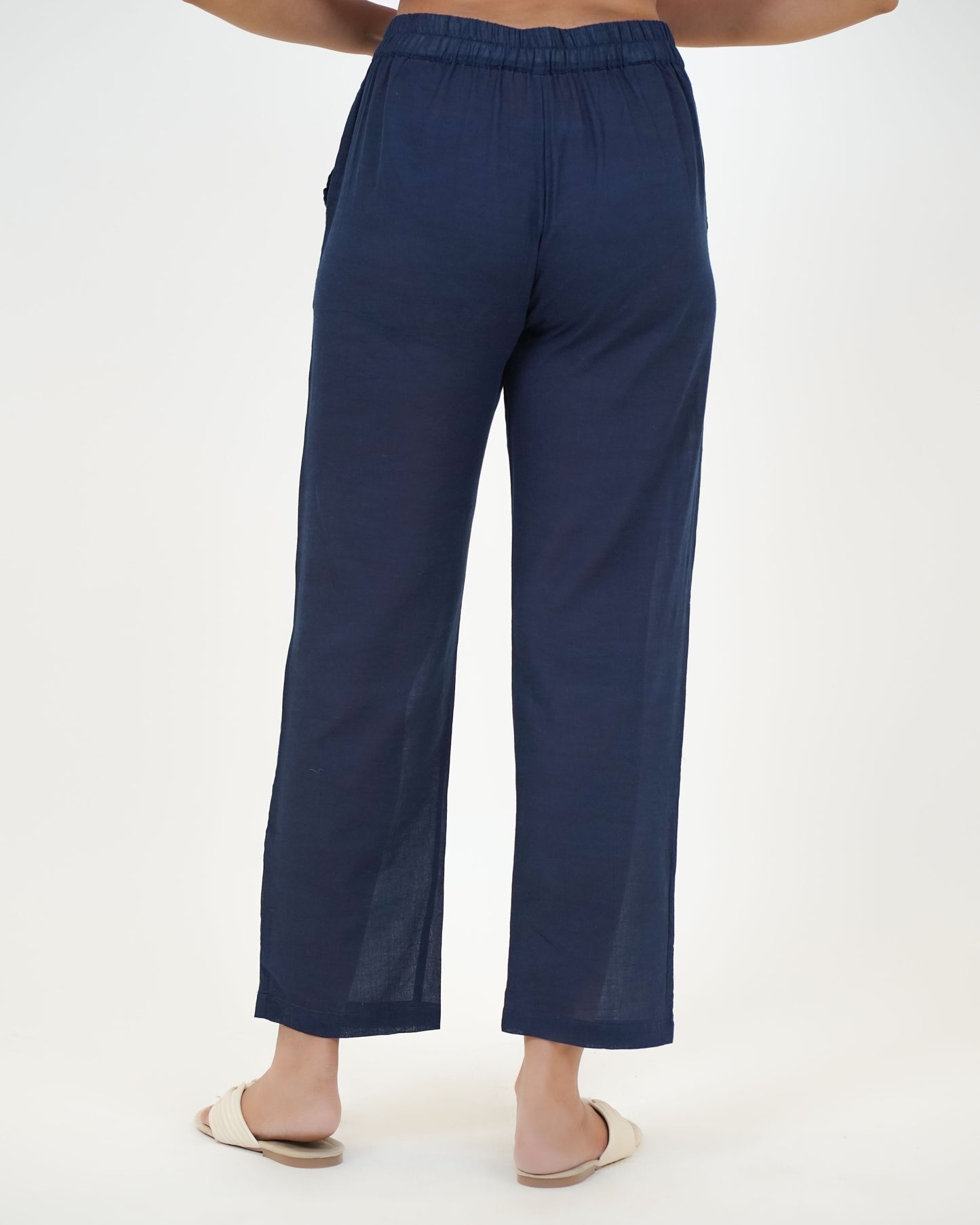 Plain Indigo Cotton Pant