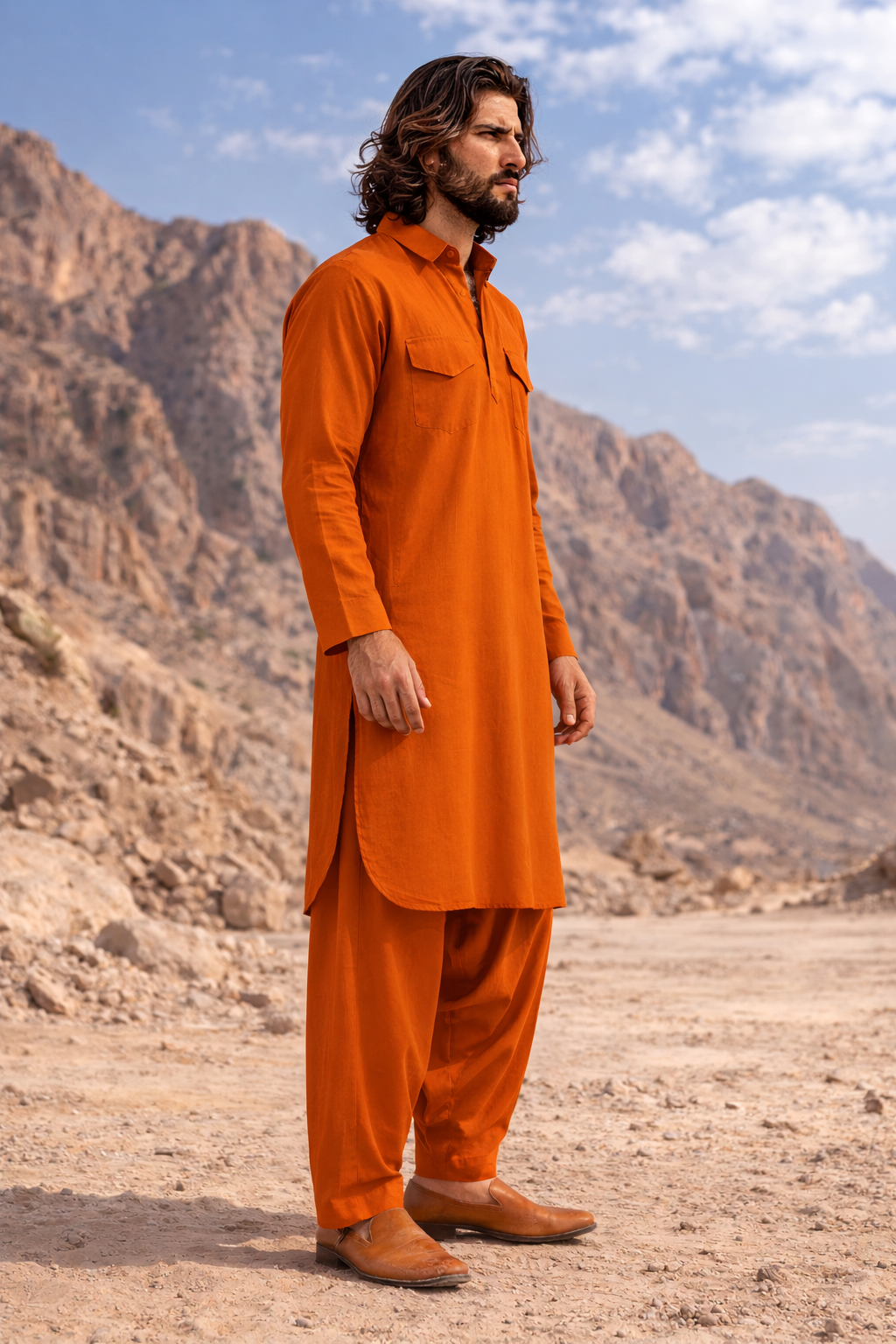 Dhurandhar Inspired Mauve Pathani Kurta Set