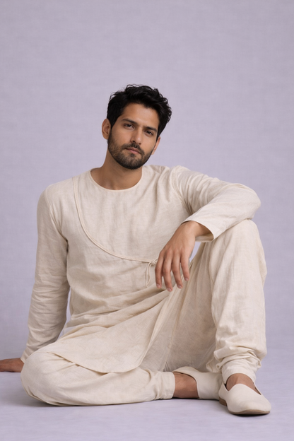 Maratha Inspired Cotton Long Kurta Set