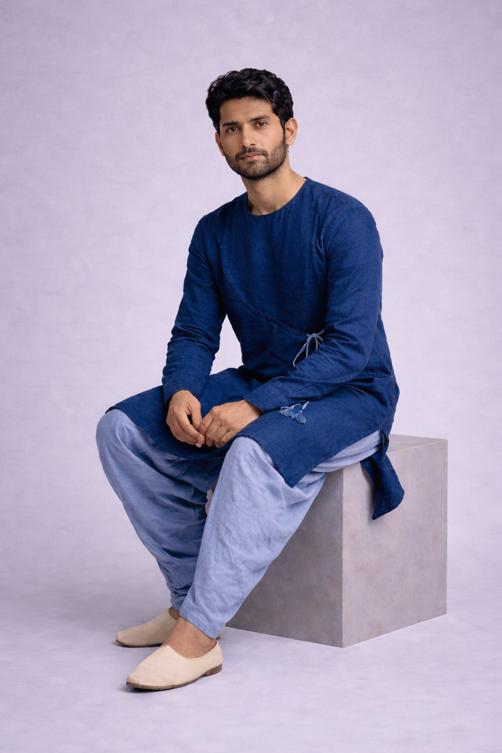 Maratha Inspired Cotton Long Kurta Set