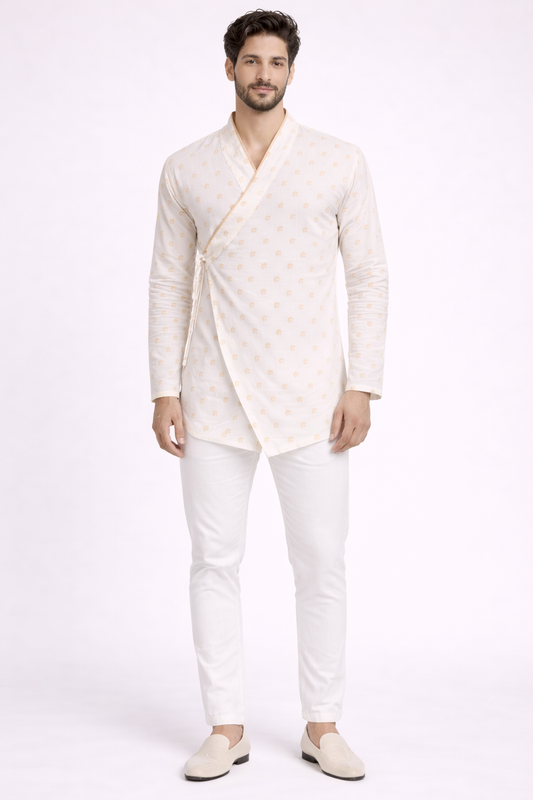 Maratha Inspired Cotton Short Kurta Set